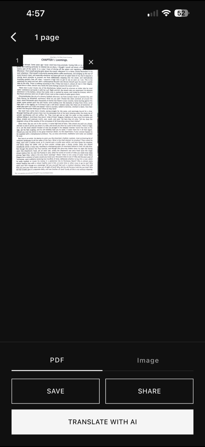 DOXcanner OCR result screen
