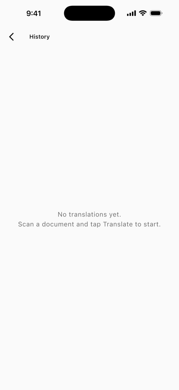 DOXcanner history screen